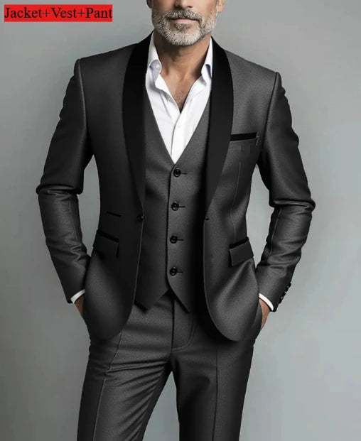 Costume de bal de smoking pour hommes, coupe cintrée, blazer de mariage pour marié, robe de luxe de haute qualité, costume de fête pour Banquet d'affaires