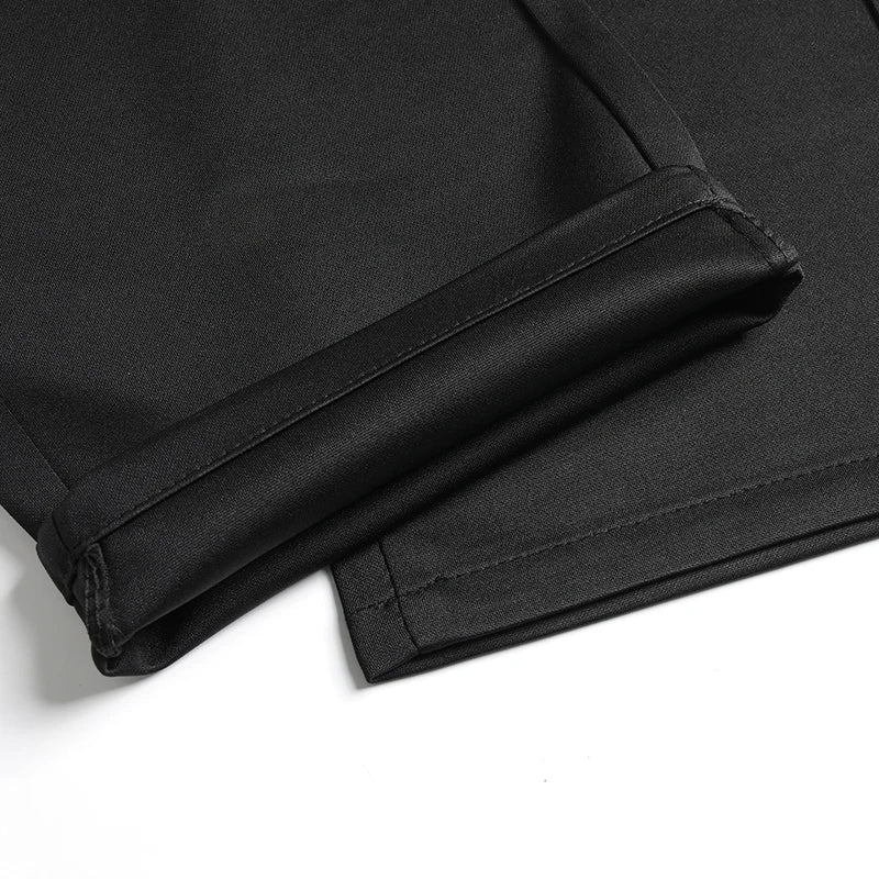Pantalon extensible homme printemps-été, pantalon de costume décontracté élégant, résistant aux plis, avec motif brodé