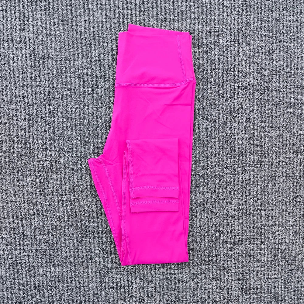 Legging de Yoga taille haute pour femmes, couleur unie, grande taille, pantalon de Sport, entraînement complet, jogging25, poche interne athlétique douce, 2.0