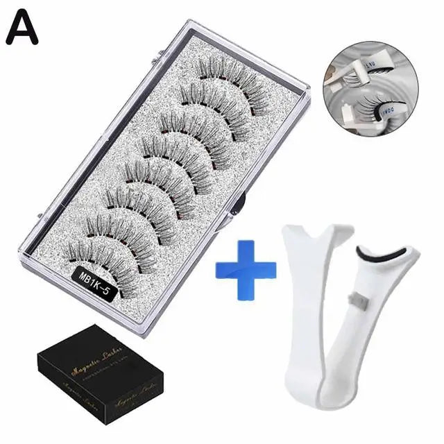 Cils magnétiques naturels 3D, avec 5 cils magnétiques, boîte d'expédition, faux cadeau fait à la main, Support réutilisable, goutte Magne T6N2