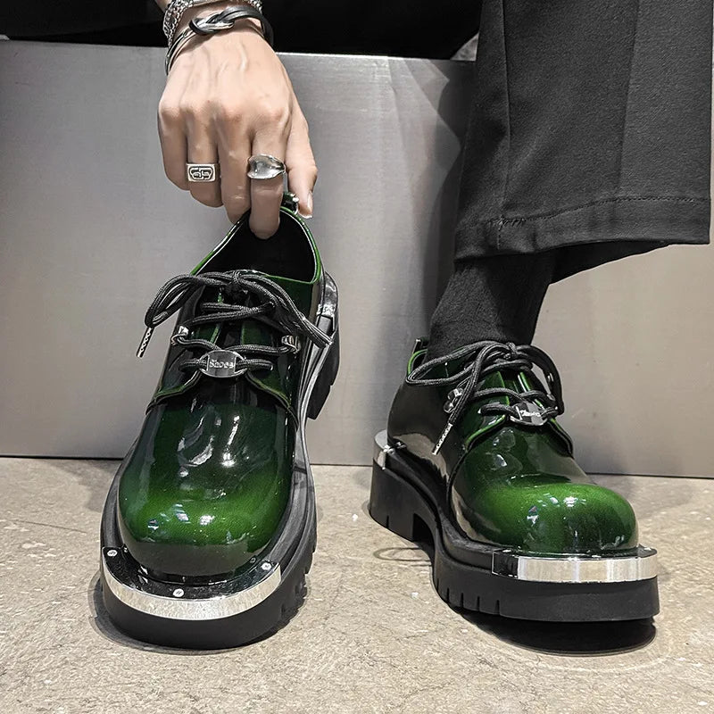Chaussures pour hommes de haute qualité Style britannique rétro Derby chaussures pour hommes plate-forme haut de gamme chaussures pour hommes décontractées chaussure en cuir de créateur de luxe