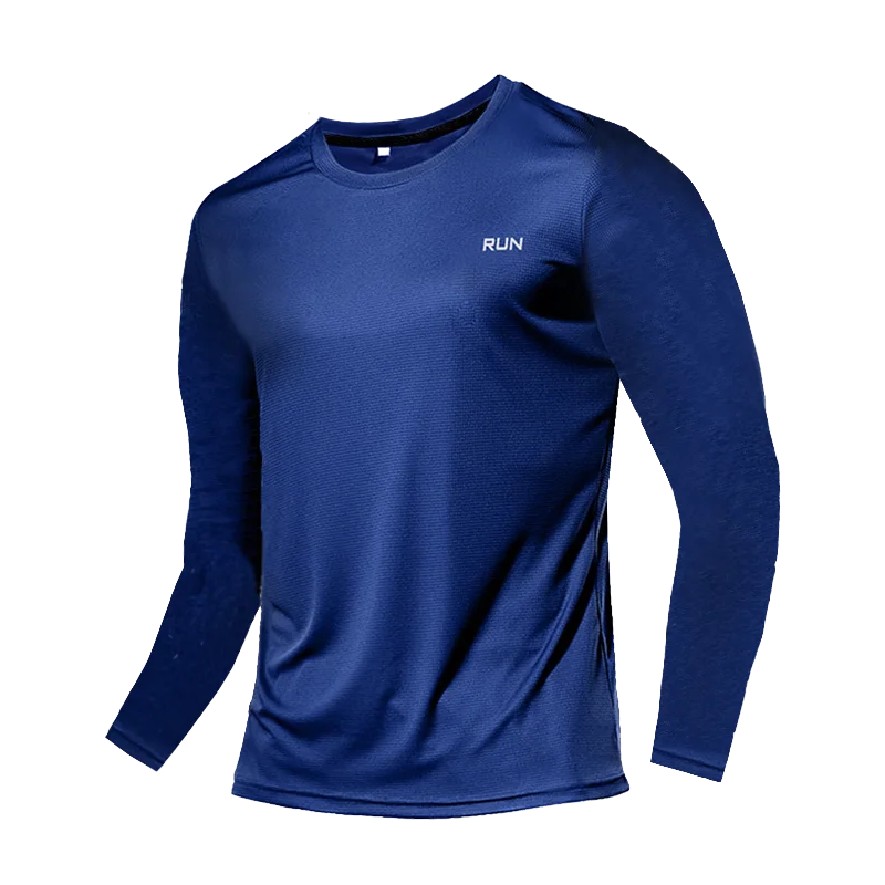 T-Shirt à manches longues en soie glacée pour hommes, Section fine, séchage rapide, respirant, Simple, vêtements de sport décontractés en plein air, équipement de Fitness, printemps