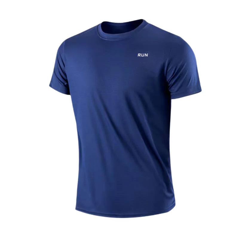 T-Shirt à manches courtes pour hommes, séchage rapide, course à pied, évacuation de l'humidité, col rond, exercice d'entraînement, chemise de Sport, hauts légers