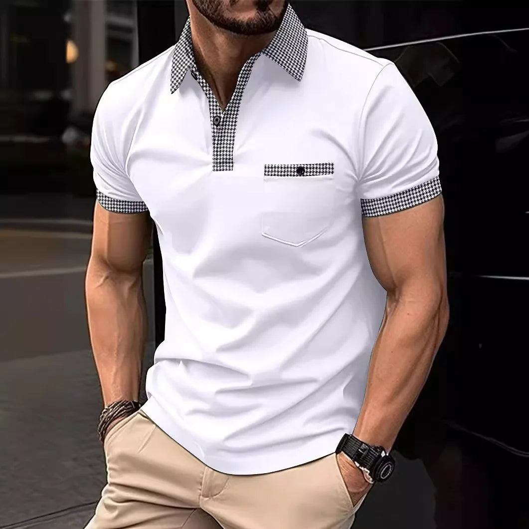 Chemises POLO pour hommes à manches courtes, boutonnées, colorées, pour le sport, vente rapide transfrontalière Amazon été