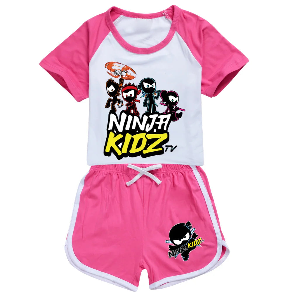 Ninja Kidz enfants vêtements coton Sport survêtements T-shirts sweat costume dessin animé motif ensemble adolescent bébé garçons filles vêtements