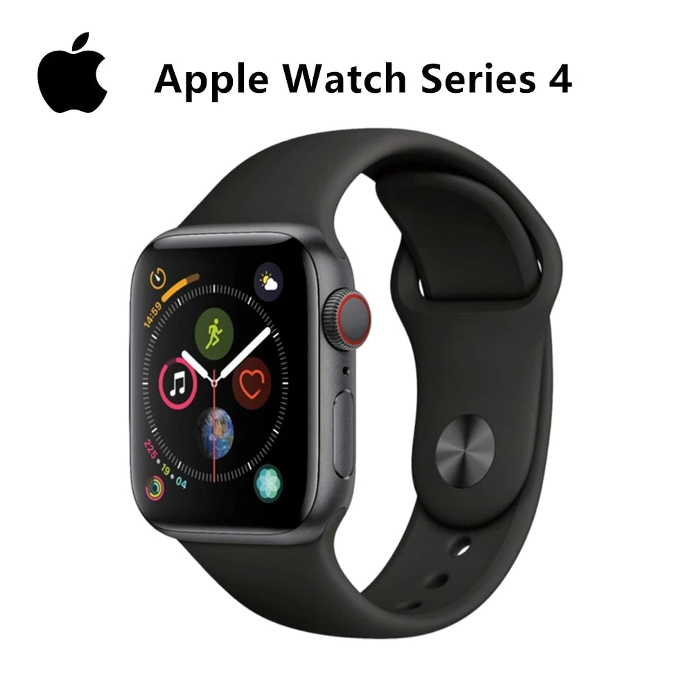 Apple Watch Series 4 (GPS, 44mm)-Boîtier en aluminium gris sidéral avec bracelet sport noir (renouvelé)