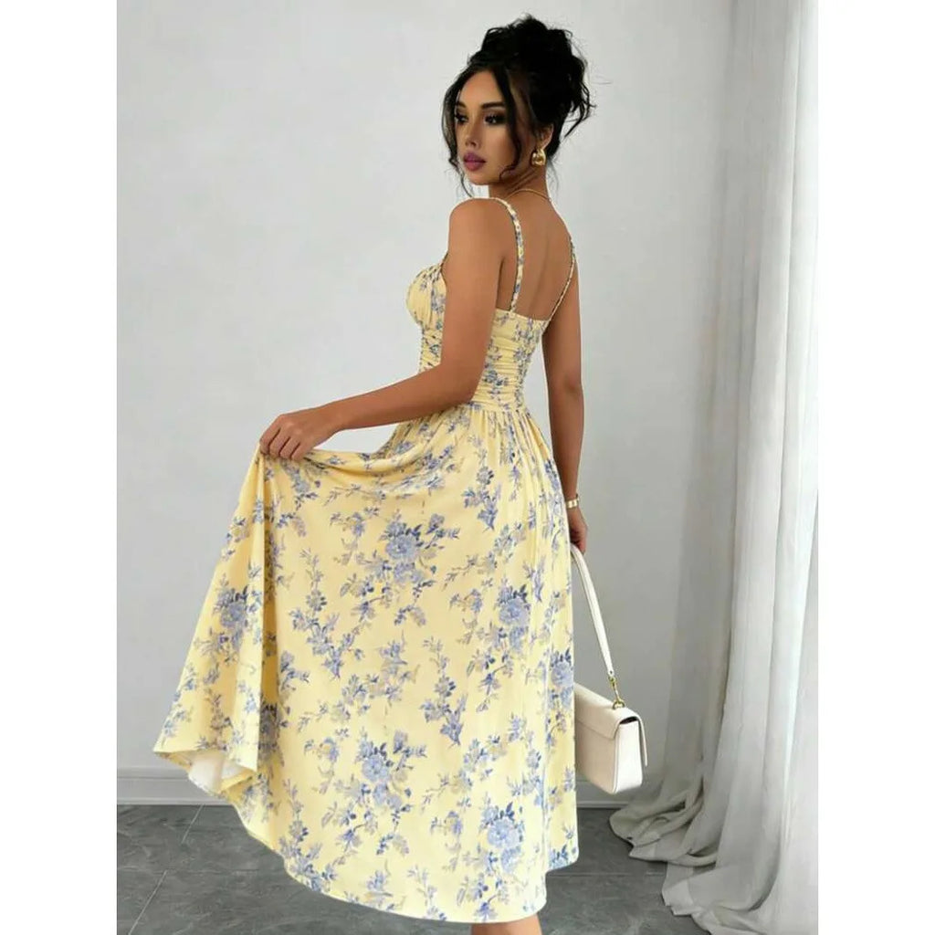 Robe trapèze amincissante sexy pour femme, nouvelle mode estivale, sans bretelles, fendue sur le côté, élégante, coupe ajustée, style euro-américain