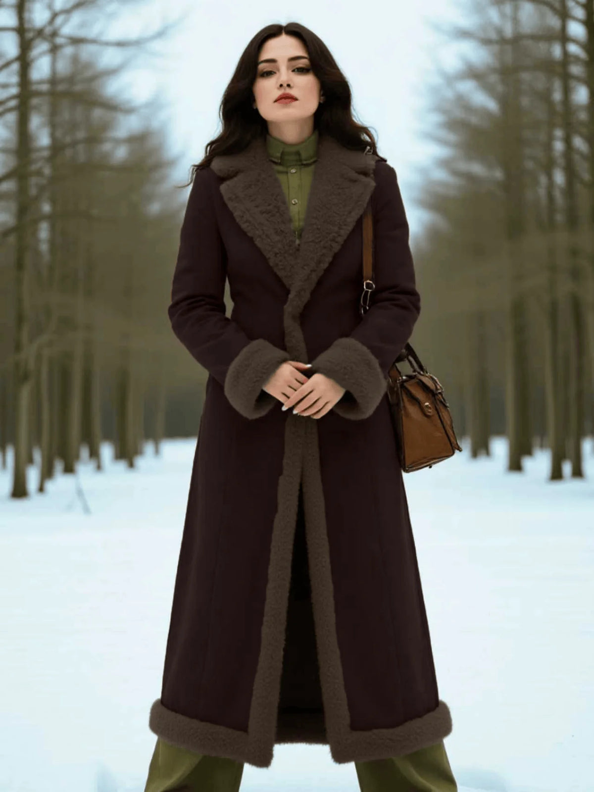 Manteau d'hiver épais et chaud pour femme, manteau rembourré doublé en peluche, rétention de la chaleur avec Silhouette de Style britannique Vintage