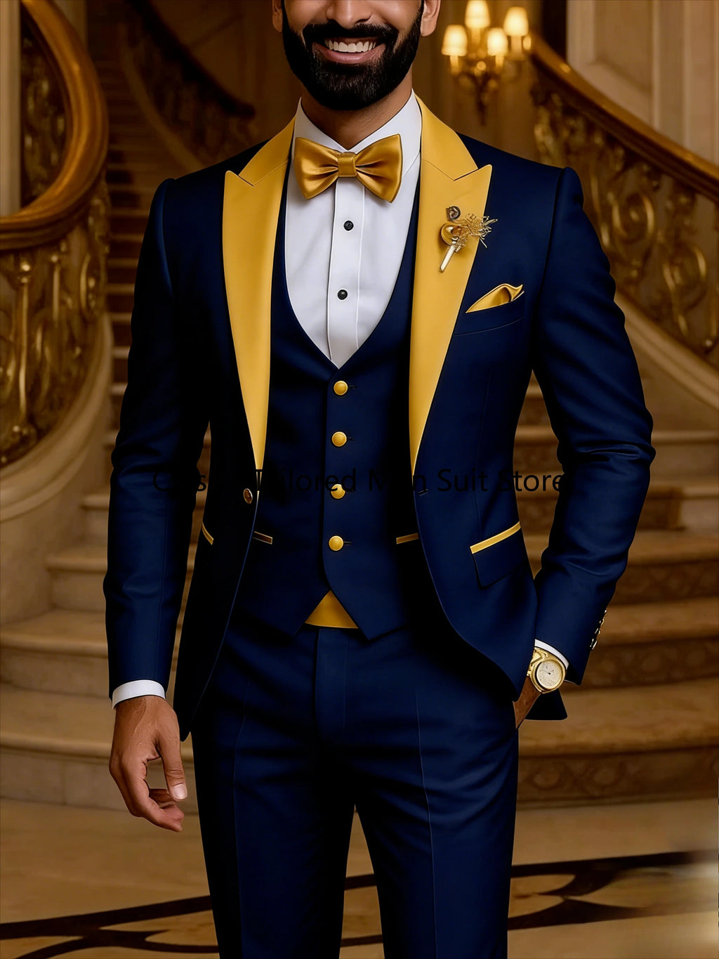 Costume de smoking 3 pièces pour hommes, qualité, robe de travail et de fête de mariage