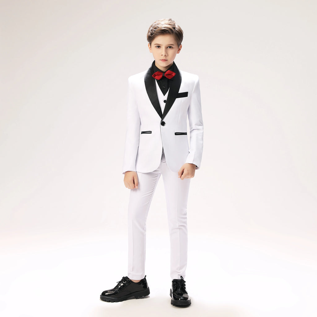 Costume 3 pièces pour garçons de rentrée scolaire, veste, gilet, pantalon, smoking pour enfants, costume de mariage, robe formelle classique, costume Slim pour adolescents
