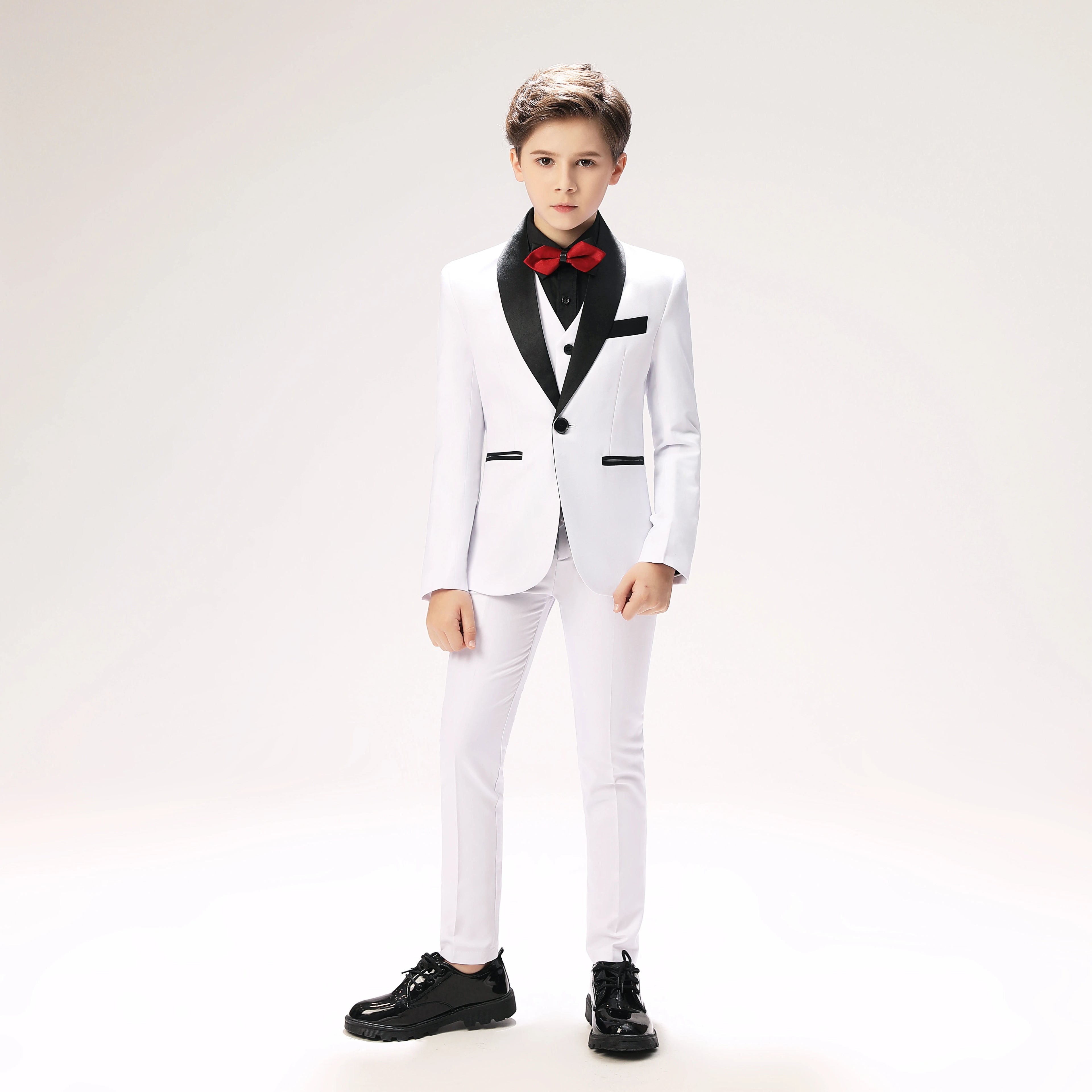 Costume 3 pièces pour garçons de rentrée scolaire, veste, gilet, pantalon, smoking pour enfants, costume de mariage, robe formelle classique, costume Slim pour adolescents