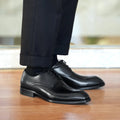 Chaussures décontractées d'affaires pour hommes, Grain de bois en détresse, bout carré, Derby en cuir, vêtements de bureau confortables, chaussures habillées formelles