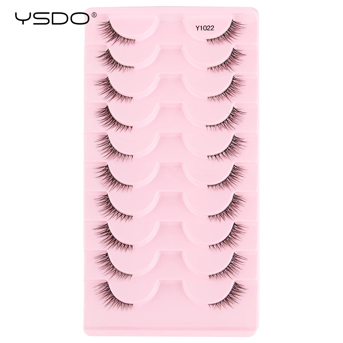 YSDO-Demi cils de chat doux, bande claire naturelle, faux cils, contaminants naturels, py, faux cils de vison 3D, outils de maquillage, 5/10 paires