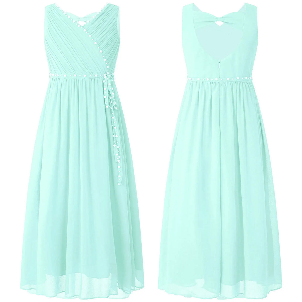 Robe à Fleurs en Mousseline de Soie pour Fille, Tenue de Mariage, Demoiselle d'Honneur, ixd'Anniversaire, Découpe, Col en V Froncé, Été