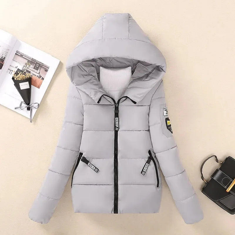 Nouvelle Veste d'Hiver 2026 pour Femme, Parka Courte à Capuche, Manteau Chaud et Épais, Style Coréen Ample, Rembourré en Coton