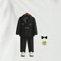 Costume de mariage blanc pour enfants, 3 pièces, veste, pantalon, Botwtie, costume de photographie, fleur, robe de soirée de smoking d'anniversaire pour garçons