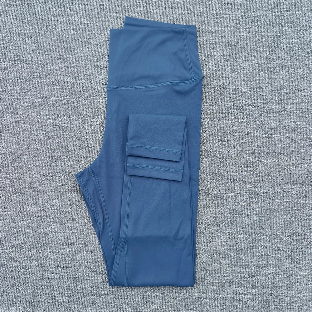 Legging de Yoga taille haute pour femmes, couleur unie, grande taille, pantalon de Sport, entraînement complet, jogging25, poche interne athlétique douce, 2.0