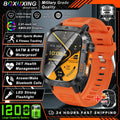 Nouvelle montre connectée militaire 2026 pour hommes, batterie 1200 mAh, étanche 5ATM, suivi d'activité, santé, fréquence cardiaque, compatible iOS et Android