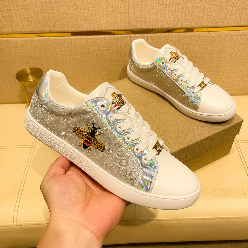 Baskets décontractées grande taille 43 44 pour femmes et hommes, chaussures de planche de luxe de styliste, chaussures de sport à plateforme accrue en croûte de cuir, à la mode