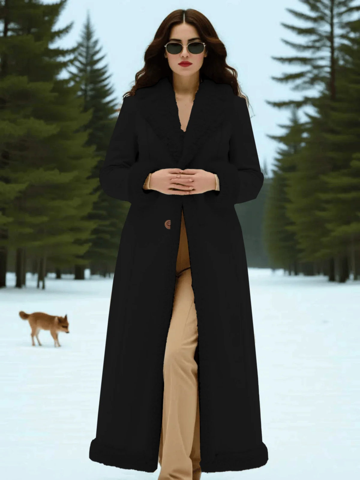 Manteau d'hiver épais et chaud pour femme, manteau rembourré doublé en peluche, rétention de la chaleur avec Silhouette de Style britannique Vintage