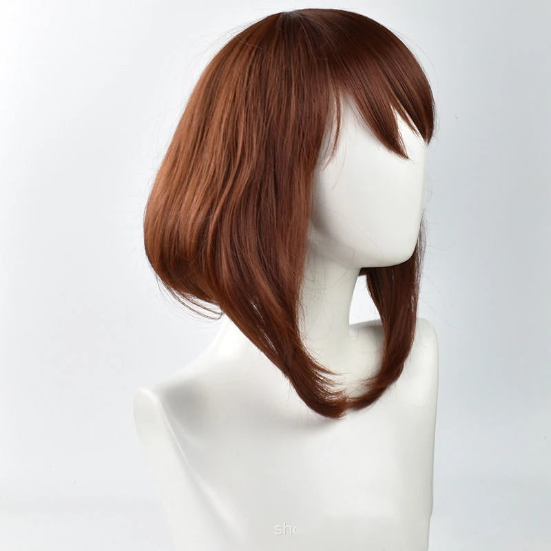 OCHACO URARAKA Cosplay cheveux courts fête habiller chapeaux moelleux perruque Anime mon héros académique rôle modélisation perruque couverture