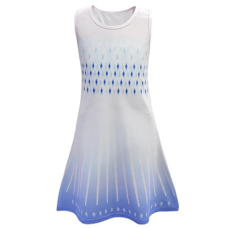 Robe d'été brodée de fleurs et de paillettes pour filles de 3 à 10 ans, sans manches, robes de princesse de fête, cadeau de noël et d'anniversaire, vêtements décontractés pour enfants