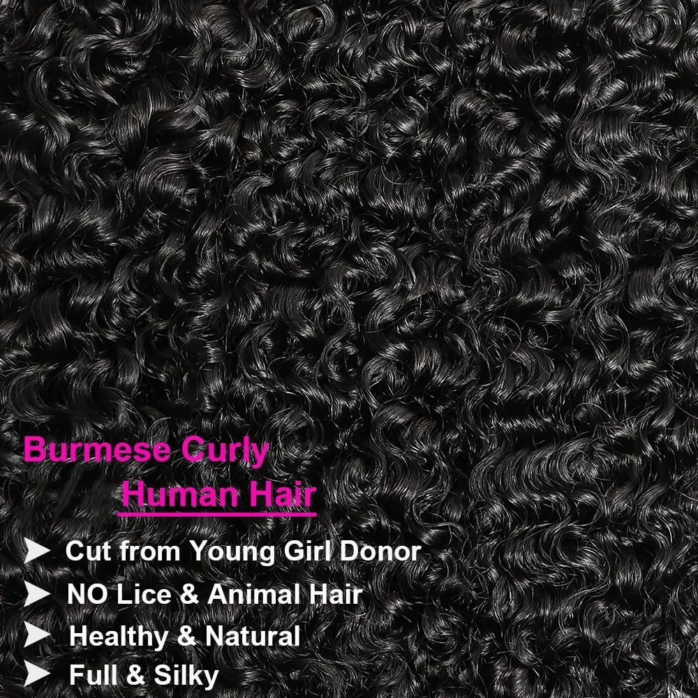 Extensions de Cheveux Bouclés Birmans Vierges Non Traités, 28-30 Pouces, 1, 3 ou 4 Paquets, avec Boucles Spirales aux Extrémités