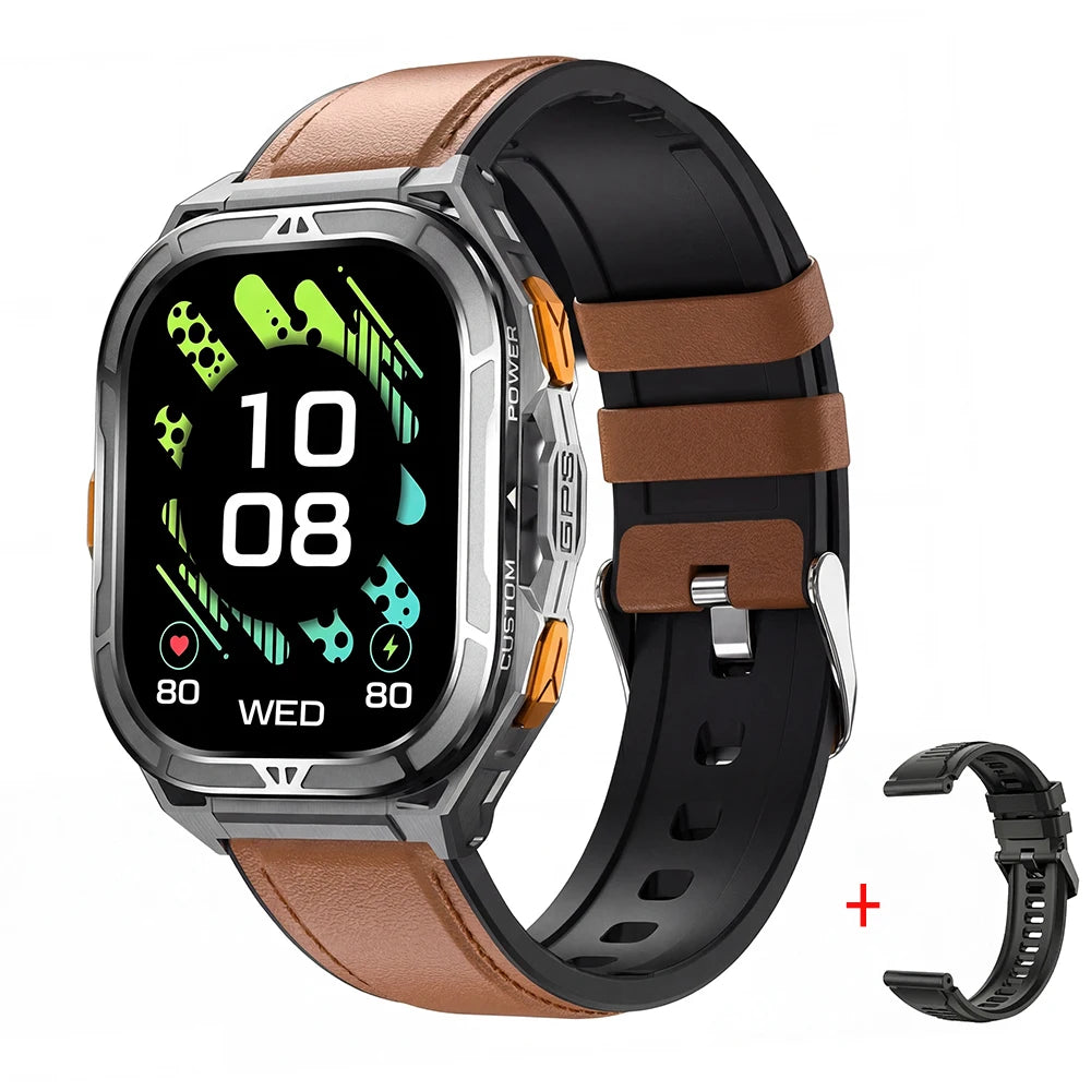 Montre connectée AMOLED de luxe, GPS réel, étanche 5ATM, tracker de fitness, montre intelligente, moniteur de santé sportive, montres pour homme iOS Android