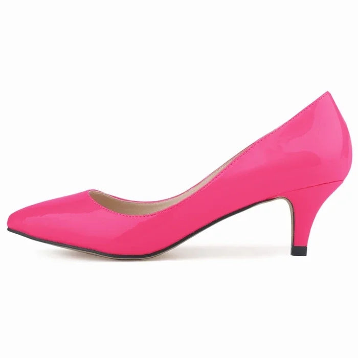 LOSLANDIFEN classique Sexy bout pointu 5 cm bas Med chaton talons hauts femmes pompes chaussures printemps marque Design robe chaussures de mariage