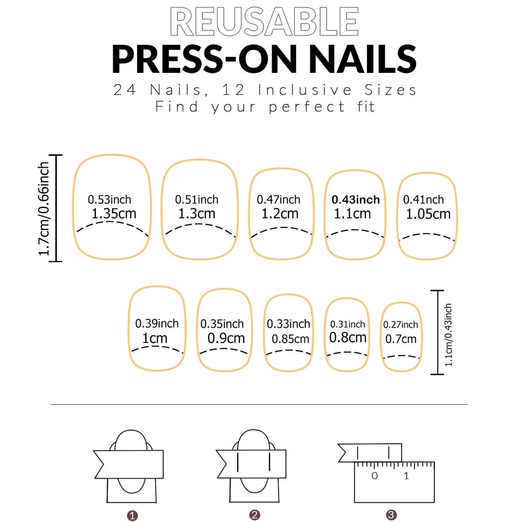 120 faux ongles courts carrés roses à la française, 12 tailles, couverture complète, à presser, portables, détachables, faux ongles finis