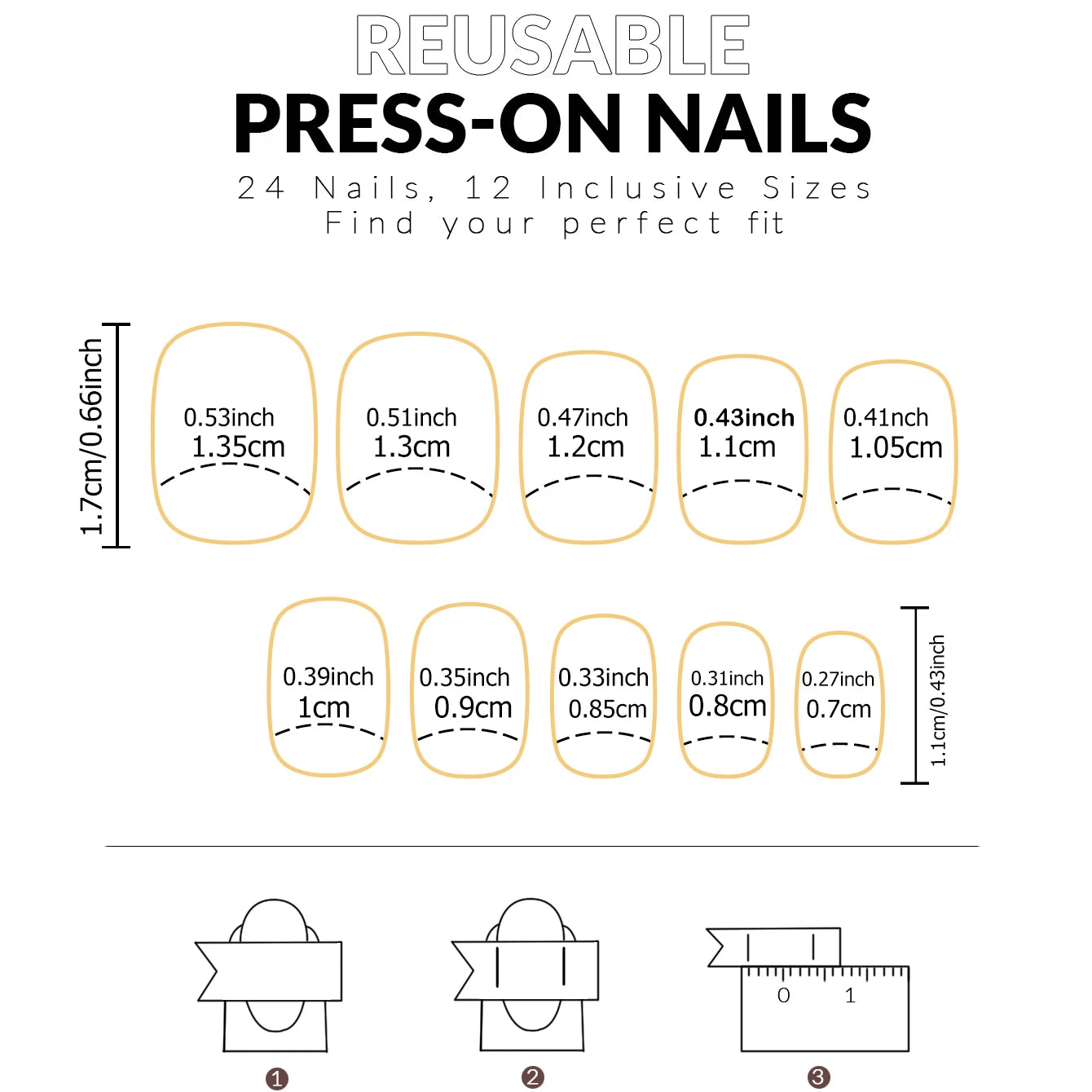 120 faux ongles courts carrés roses à la française, 12 tailles, couverture complète, à presser, portables, détachables, faux ongles finis