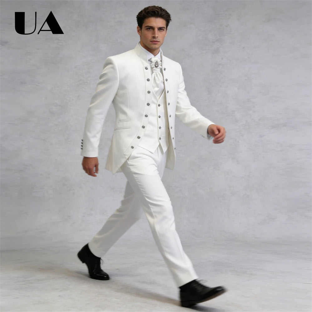 Costume formel 3 pièces pour hommes de Style Affrica (veste gilet pantalon) costume de mariage sur mesure pour le marié et le meilleur homme ULBYANRY
