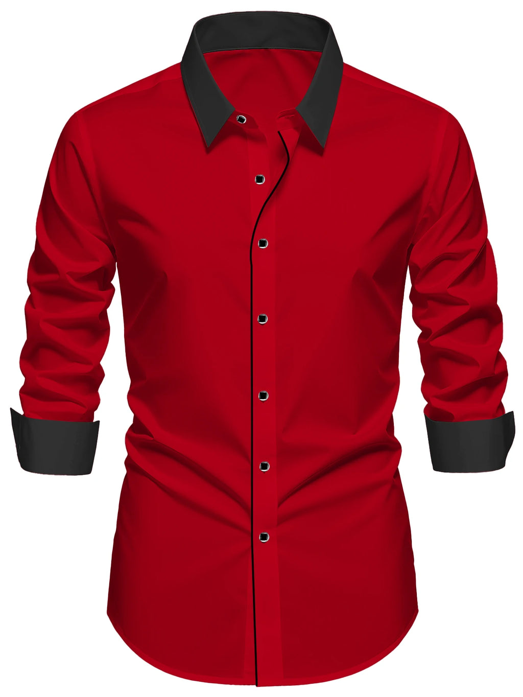 Chemise de smoking pour homme FGKKS, neuve, de luxe, style western, à manches longues, décontractée chic, micro-élastique, infroissable, pour affaires