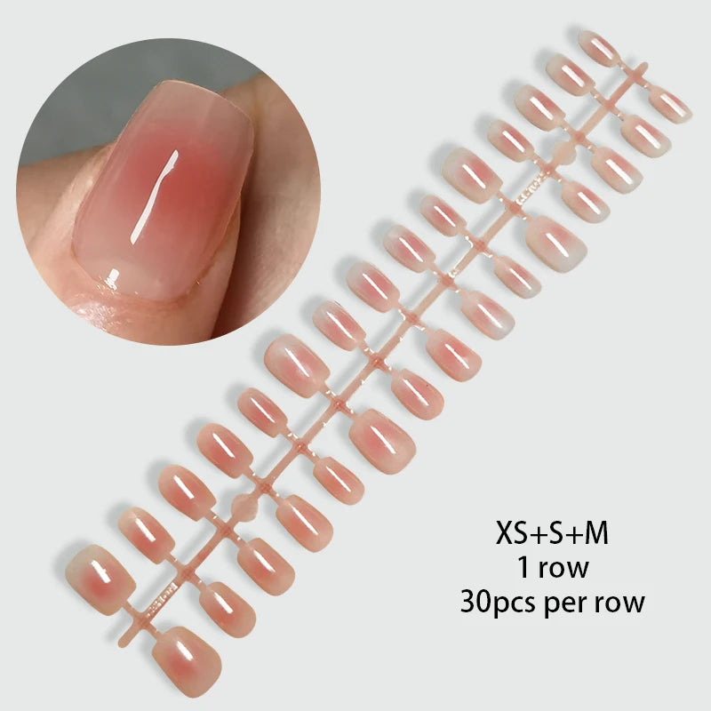 24 pièces/ensemble blanc français presse sur faux ongles couverture complète artificielle portable ongles conseils de beauté nu français blanc faux ongles Art