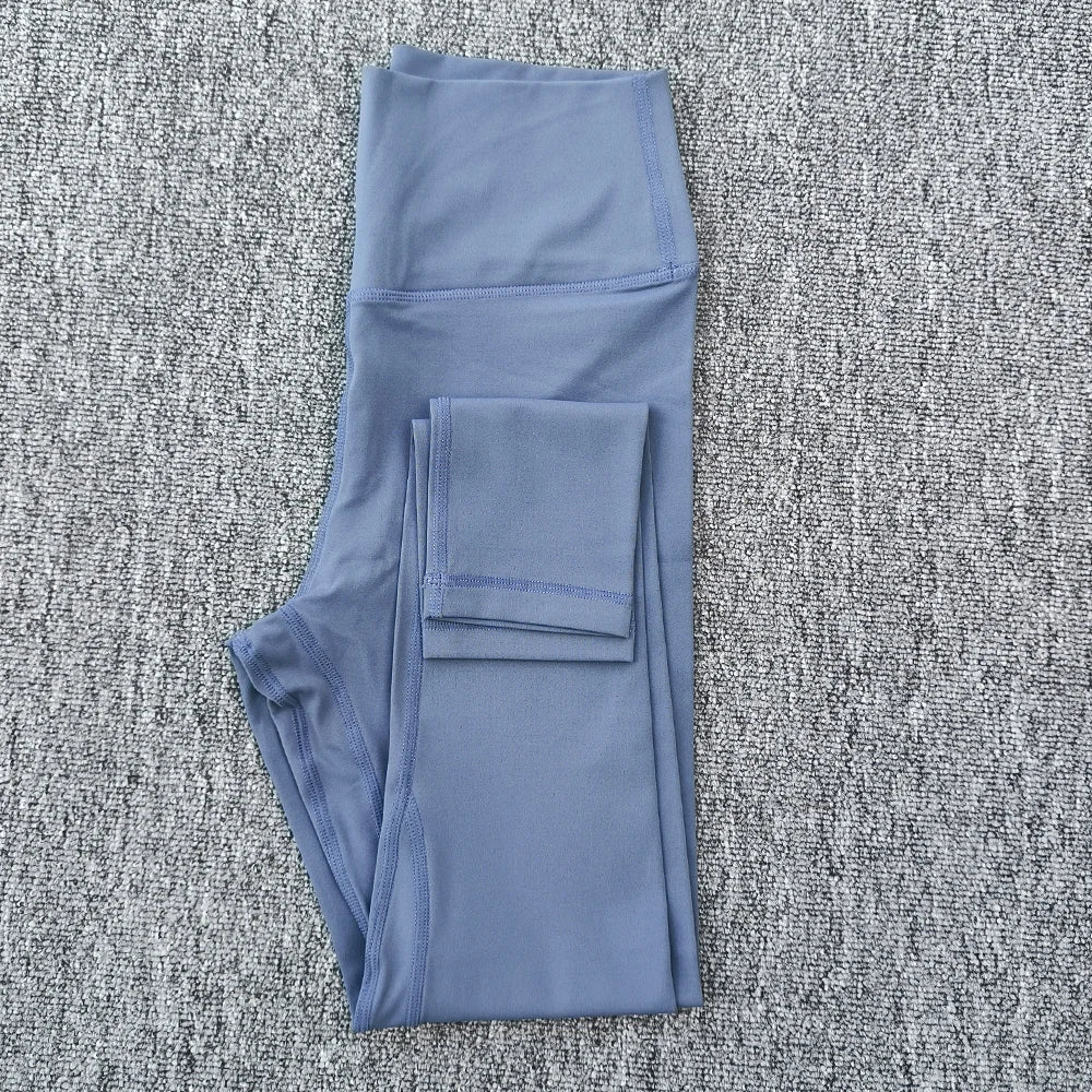 Legging de Yoga taille haute pour femmes, couleur unie, grande taille, pantalon de Sport, entraînement complet, jogging25, poche interne athlétique douce, 2.0
