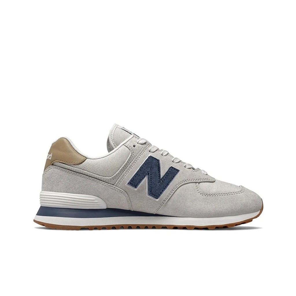 New Balance NB 574 Chaussures de course décontractées à tige basse avec amorti en tissu, résistantes à l'abrasion, unisexes, grises