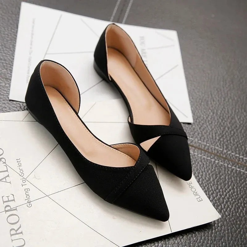Chaussures pour femmes mode pointe pointue chaussures décontractées concepteur évider chaussures plates pour femme confort semelle souple chaussures de travail Zapatos Mujer