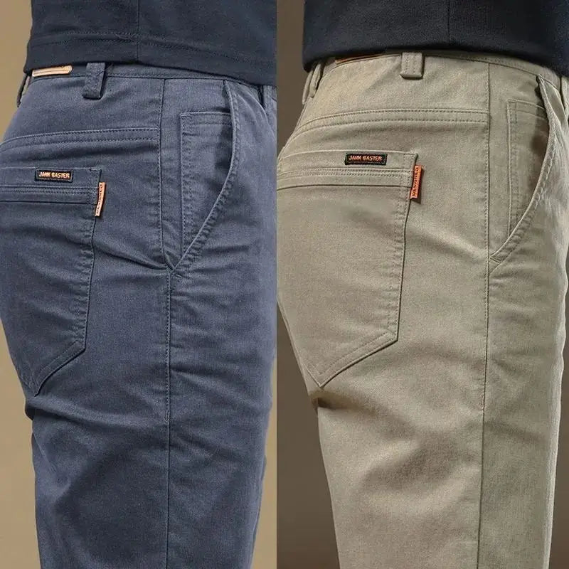Pantalon décontracté homme été 2026 en coton fin, tendance, polyvalent, élastique, léger, pour le travail ou formel, coupe slim droite