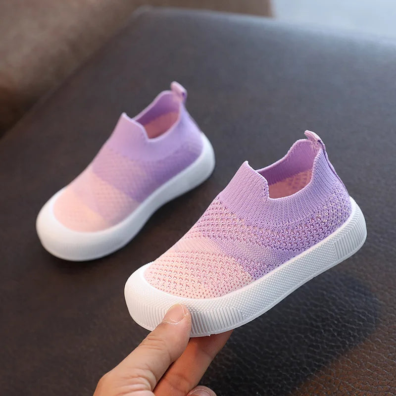 Taille 20-31 enfants chaussures printemps automne enfants baskets doux respirant maille garçons chaussures à enfiler Patchwork couleur filles chaussures