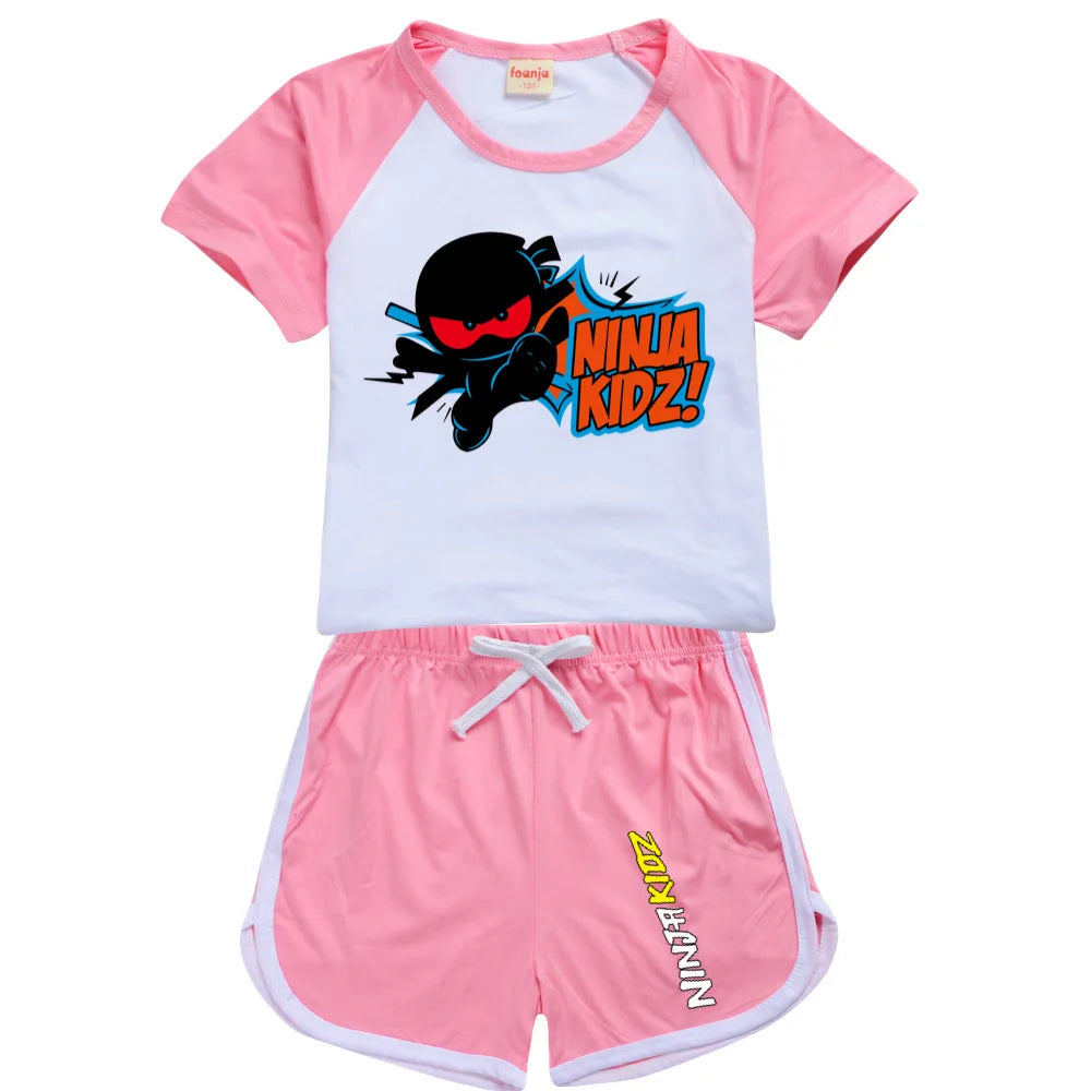 Ninja Kidz enfants vêtements coton Sport survêtements T-shirts sweat costume dessin animé motif ensemble adolescent bébé garçons filles vêtements