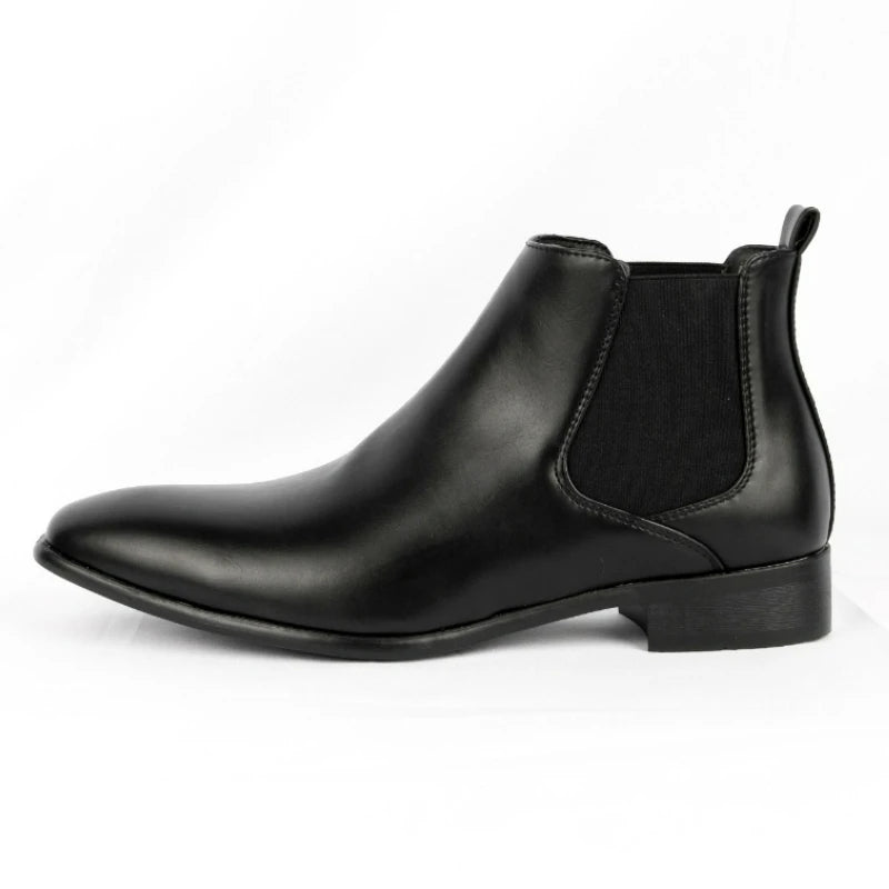 Bottines Chelsea en daim pour hommes, chaussures d'affaires en cuir à bout carré, bottes courtes à enfiler, grande taille, chaussures de styliste pour hommes
