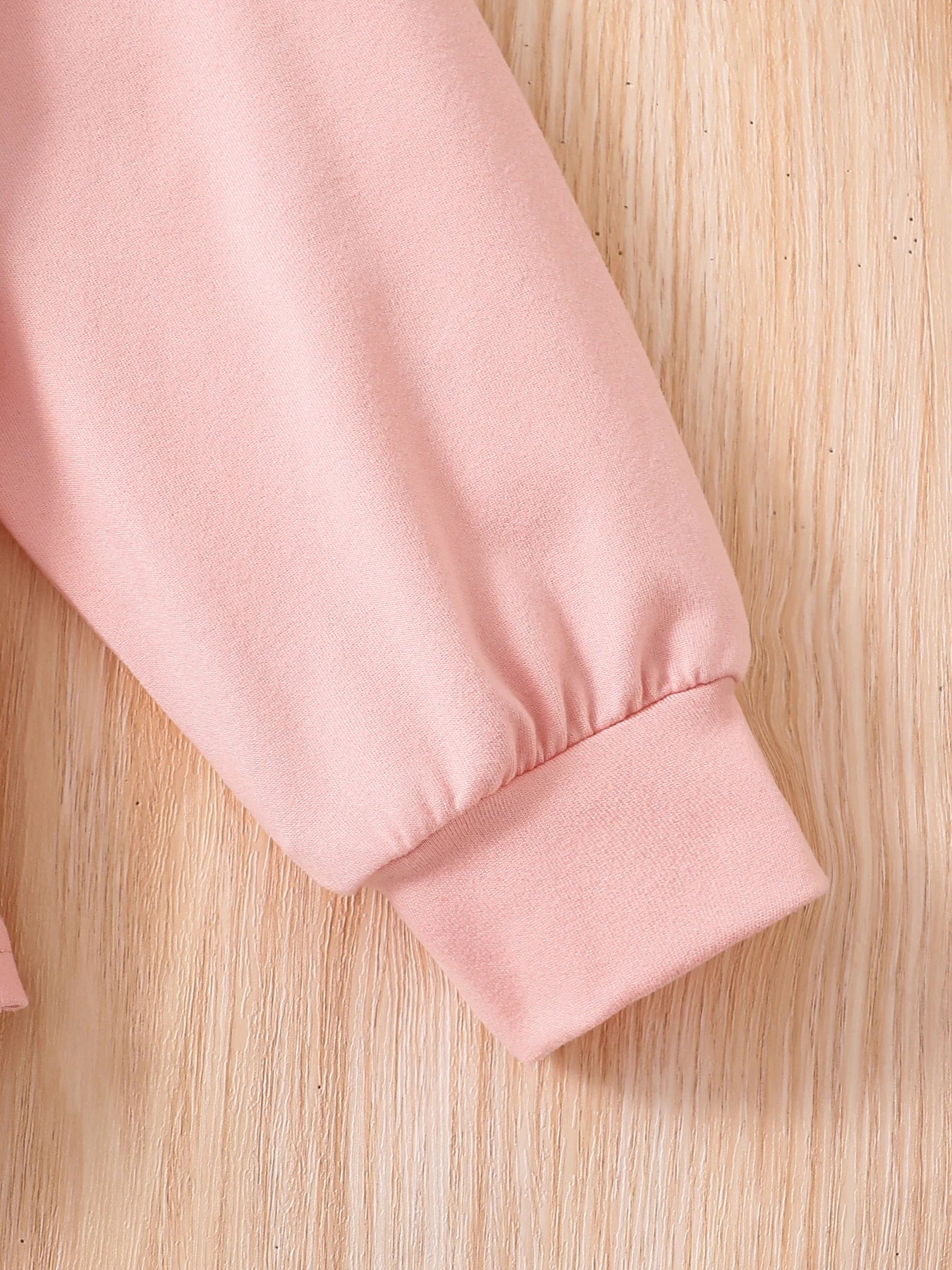 Pantalon slim imitation denim pour filles, col rond, manches longues, micro-élastique, rose, dessin animé, mode printemps et automne, mignon, ensemble 2 pièces, CL