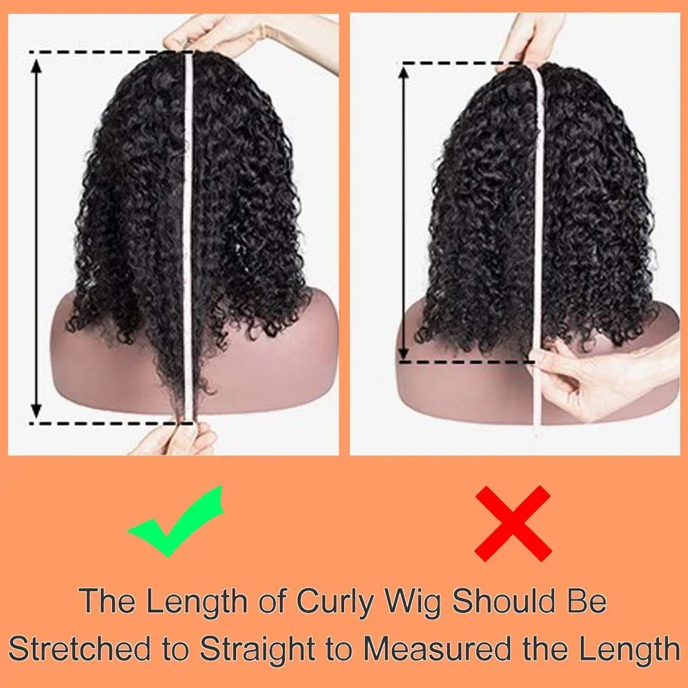 Crépus bouclés bandeau perruques brésilien Remy cheveux humains 180% densité 20 pouces porter à aller sans colle vague d'eau bandeau perruque pour les femmes