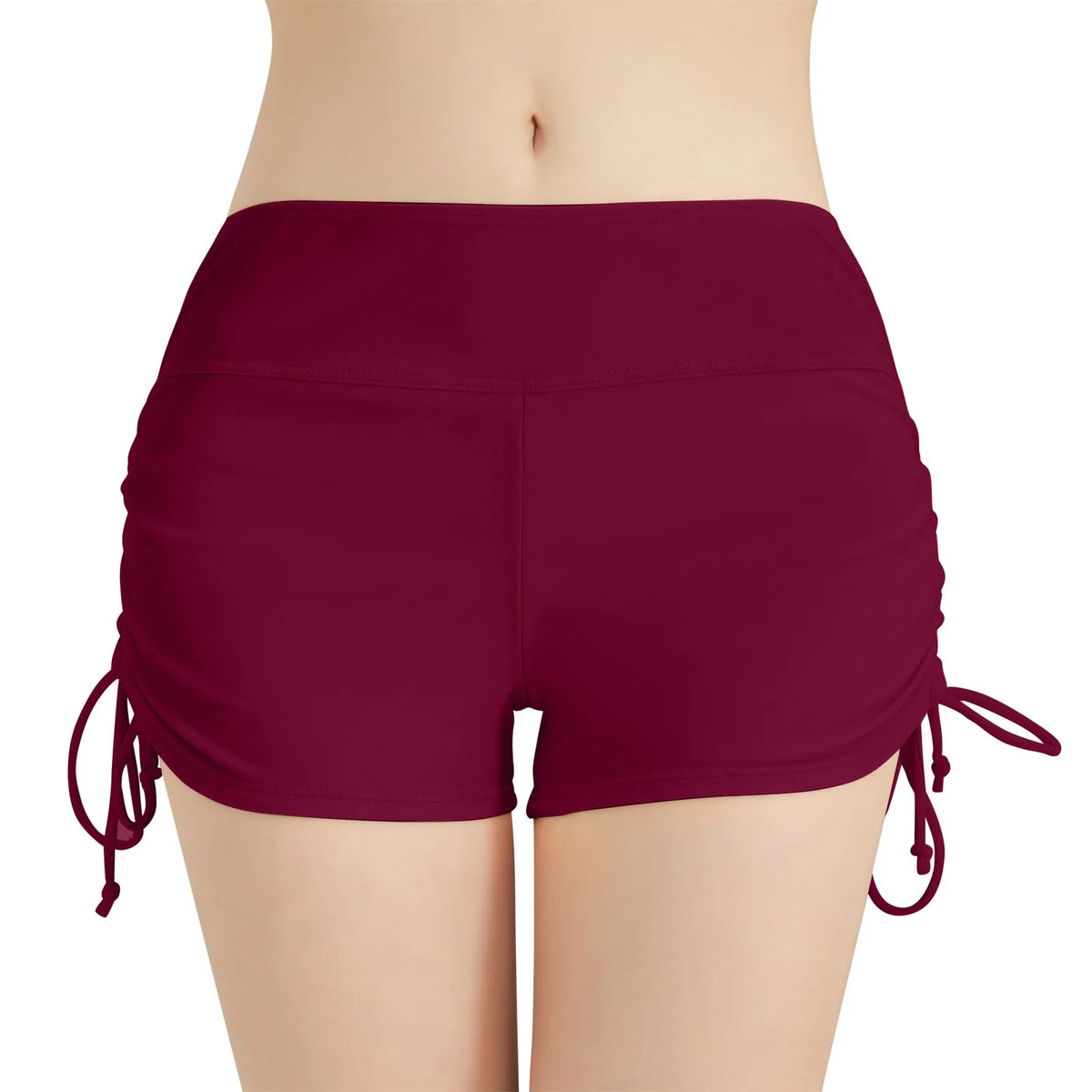 Maillot de bain pour femmes, culotte, short de plage, taille haute, côtés réglables, cordon de serrage, extensible, sport, bas Tankini
