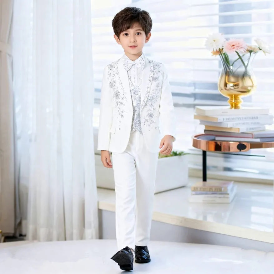 Costume de cérémonie pour garçons, blazer pour performance au piano, mariage, anniversaire, fête formelle, ensemble de costume A4239