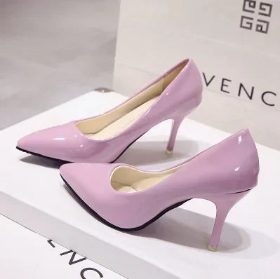 Escarpins à Talons Hauts en Cuir Verni pour Femme, Chaussures de Mariage à Talons Fins, Sexy, Pointues, Taille 44, Nouvelle Collection