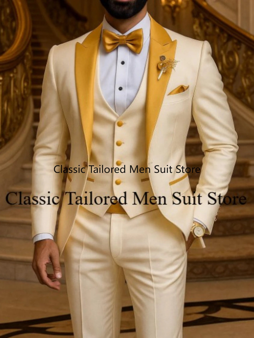 Costume de smoking 3 pièces pour hommes, qualité, robe de travail et de fête de mariage