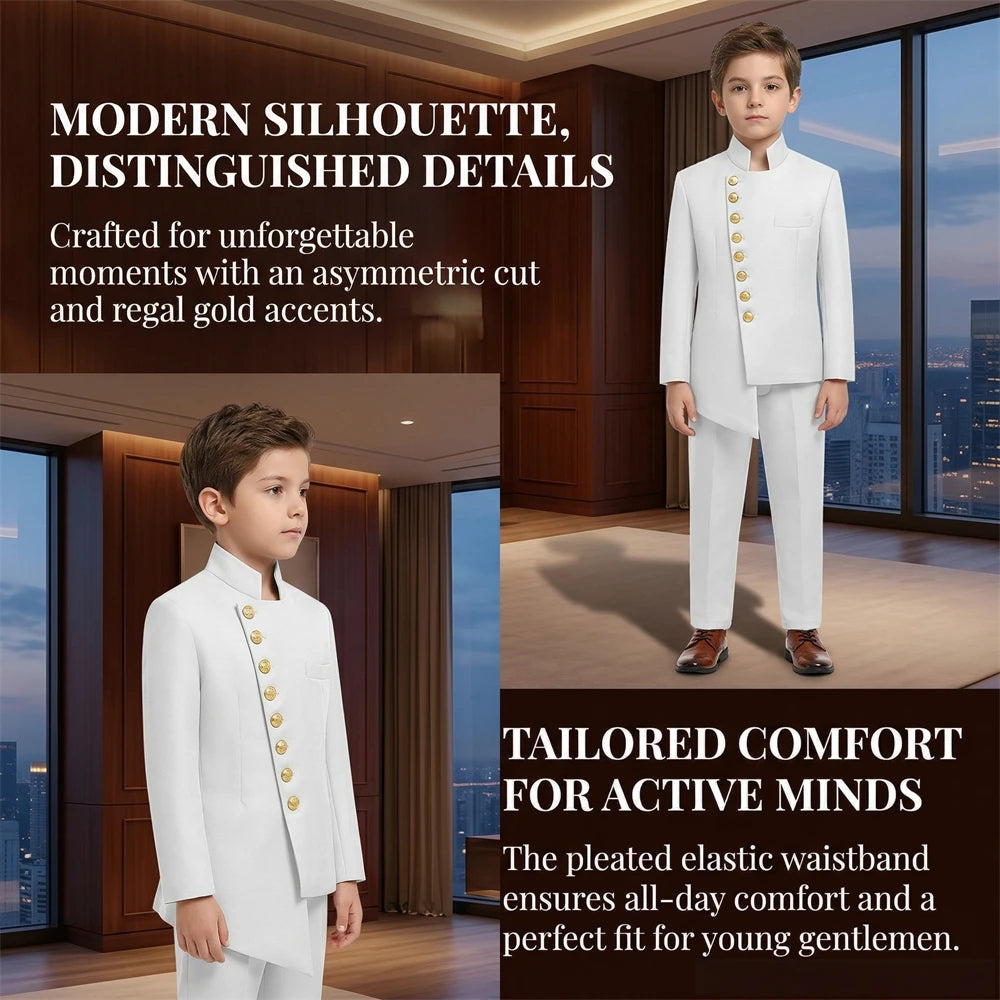 DMDRS Ensemble de costume formel pour enfants de tout-petit à adolescent - Expédié aujourd'hui Graduation Recital Communion Tuxedo - Veste Pantalon Tenue