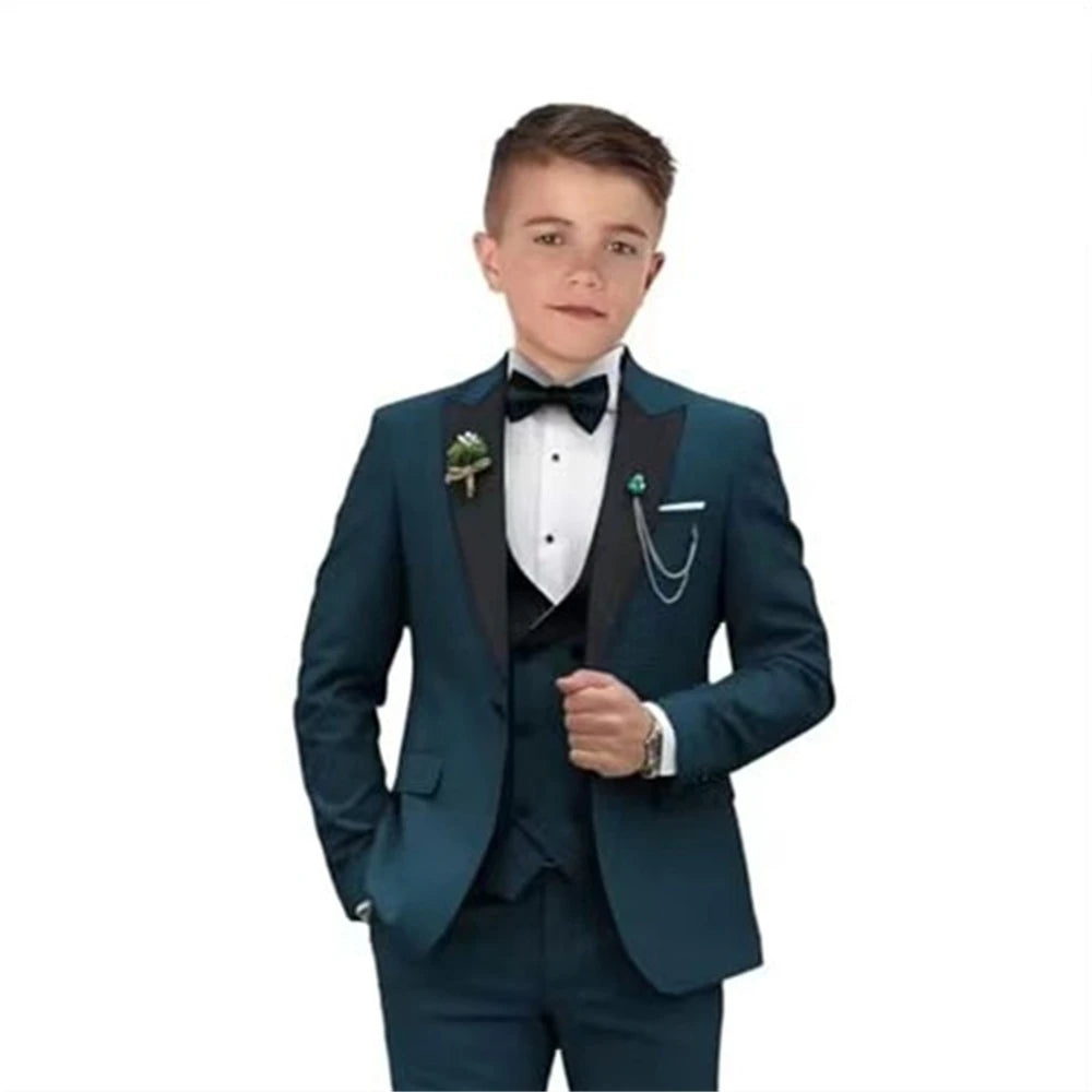 Costume de mariage élégant pour adolescent, costume de remise de diplôme pour jeunes, avec veste, gilet, pantalon, nœud papillon, pour garçon d'honneur de mariage