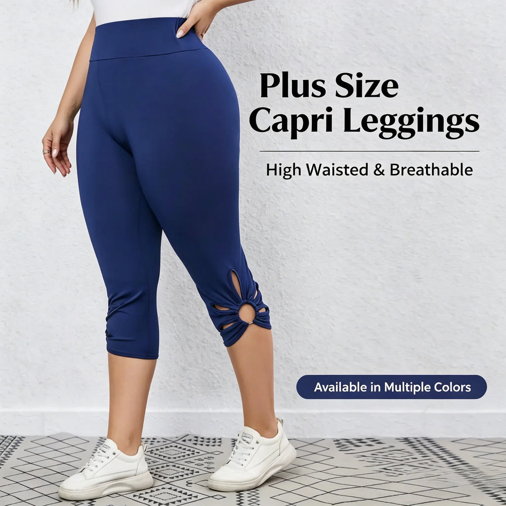 Leggings extensibles grande taille pour femmes, pantalon capri décontracté sans couture à taille élastique, longueur courte, legging essentiel pour femme